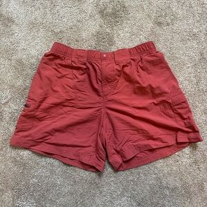 Womens Red Columbia Cargo Shorts